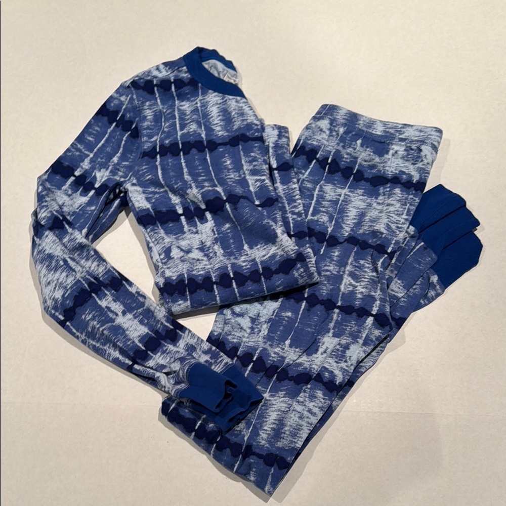 Blue Tie-Dye Long Sleeve PJ Set